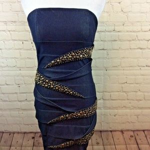 Forever 21 XXI Mini Dress Size Medium Metal Beaded